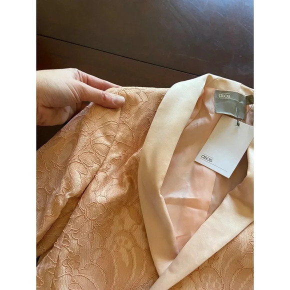 ASOS DESIGN Tailored Pink Lace Blazer NWT Sold Out Size 0 - Picture 13 of 15